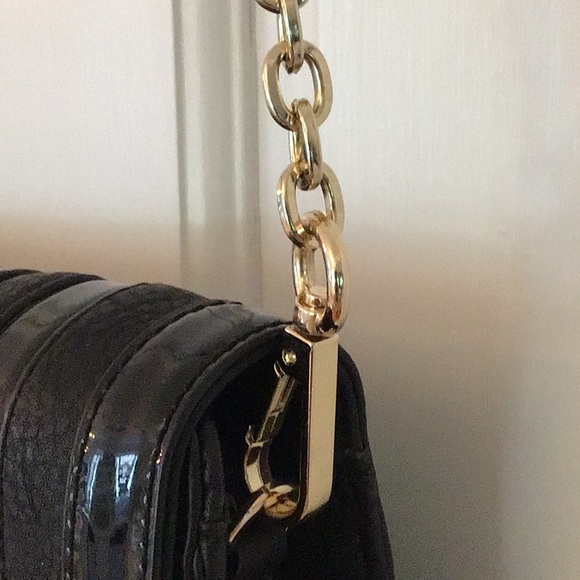 Shoulder bag, Big Buddha, gold chain strap, with patent trim - Picture 3 of 6